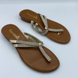 Toscanella Rhinestone Flip Flops Sandals